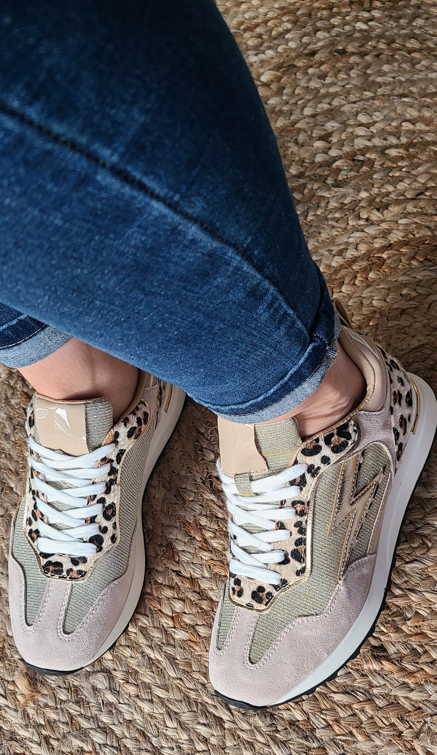 Basket VOLT à imprimé léopard beige