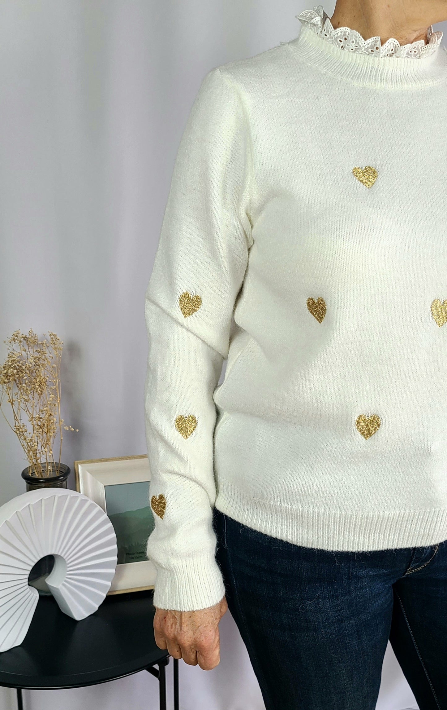 Pull SANIA col montant dentelle
