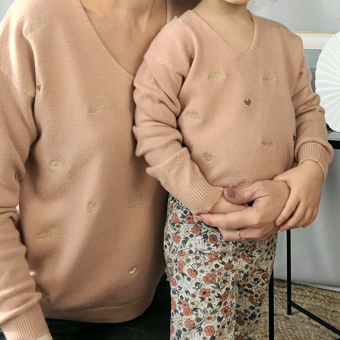 Pull CHIPIE "Maman" en maille avec broderie