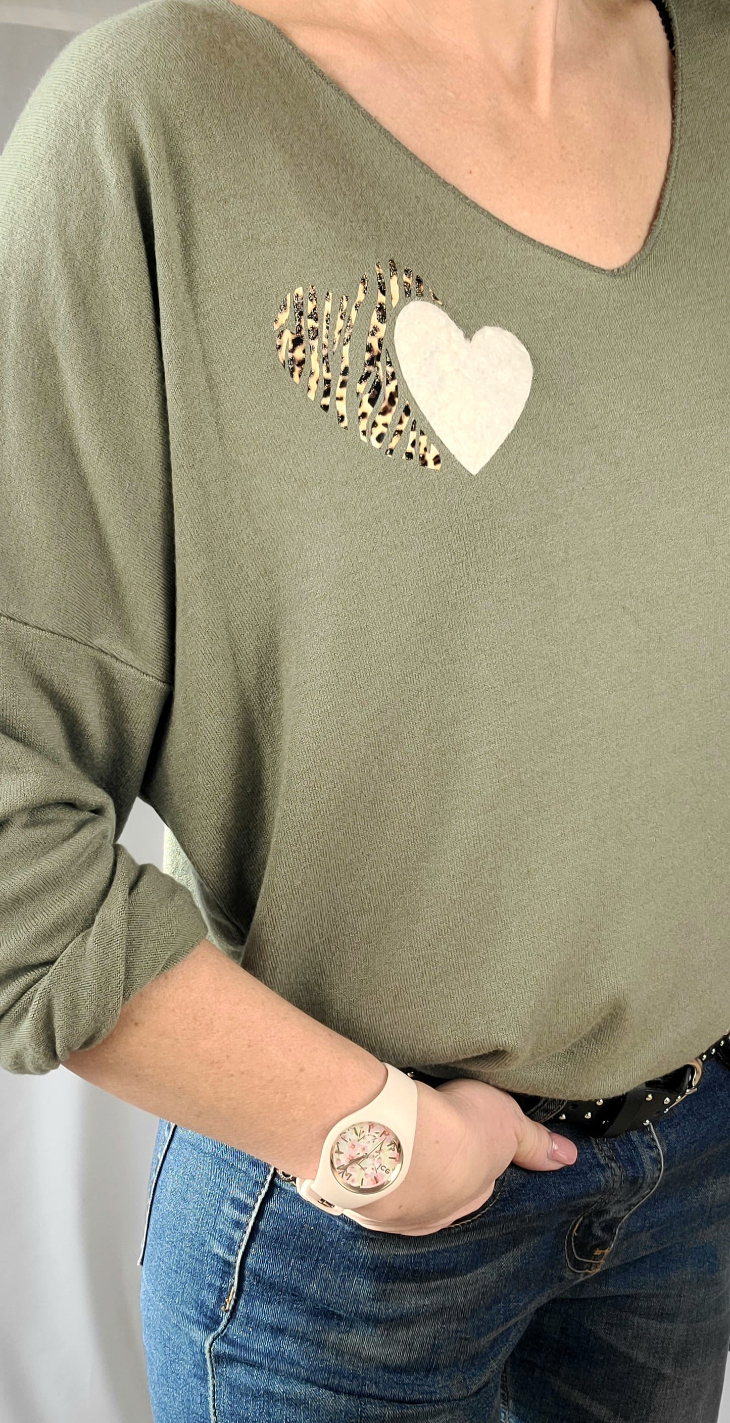 Top SORAYA imprimé cœur