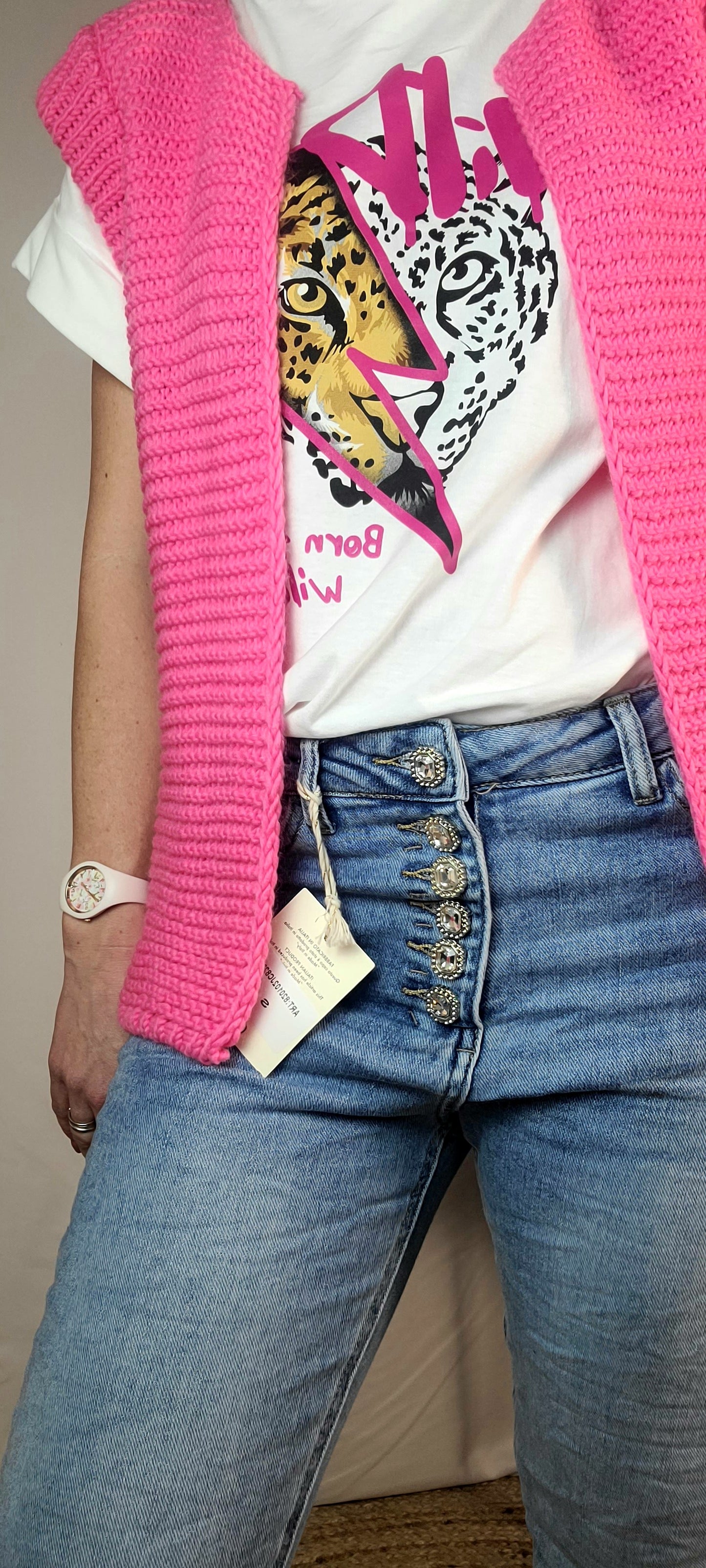 T-Shirt LEONCE Wild, manches à revers