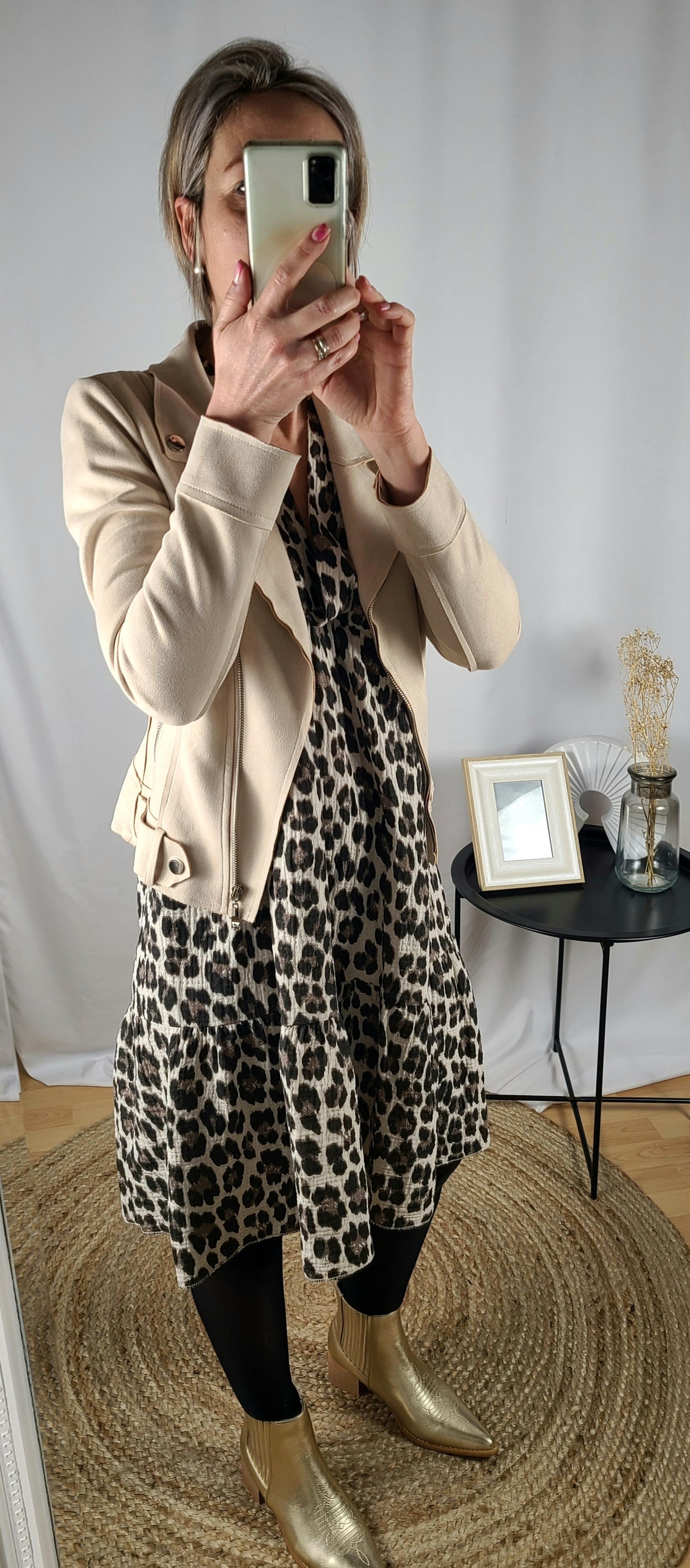 Robe ALAN léopard en gaze de coton