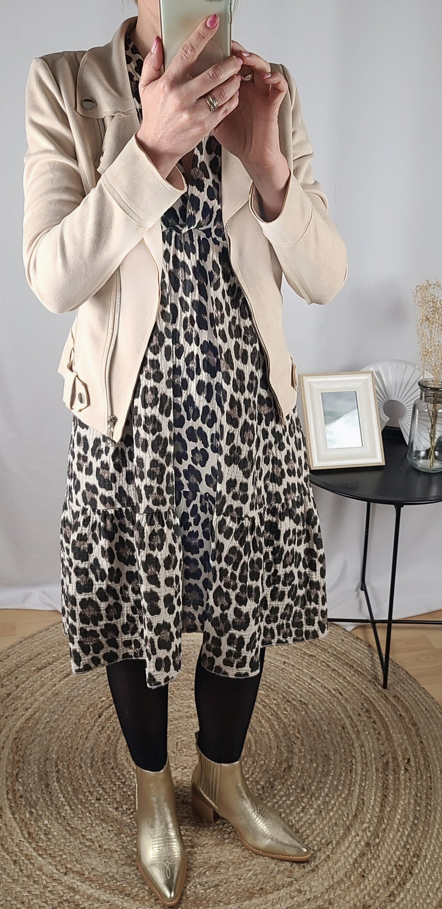 Robe ALAN léopard en gaze de coton