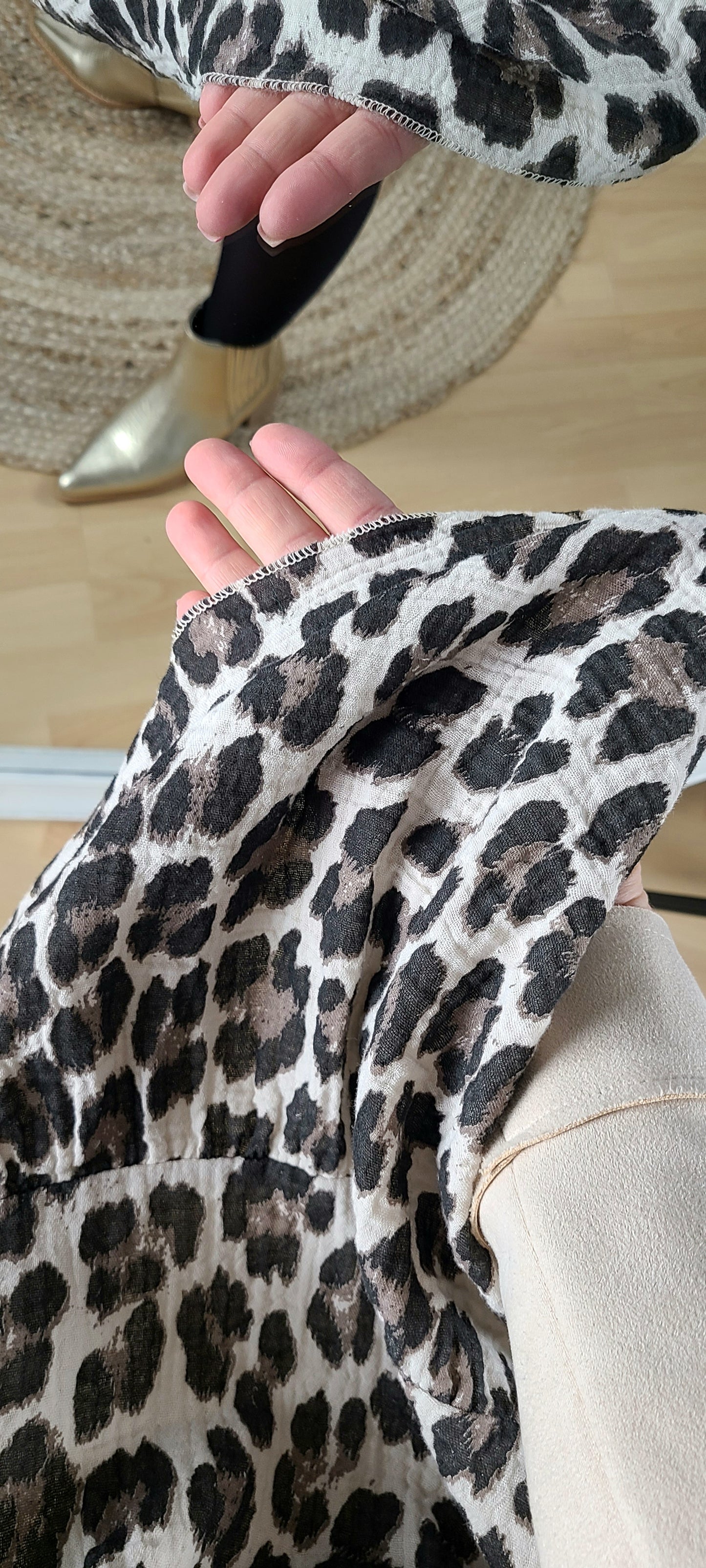 Robe ALAN léopard en gaze de coton