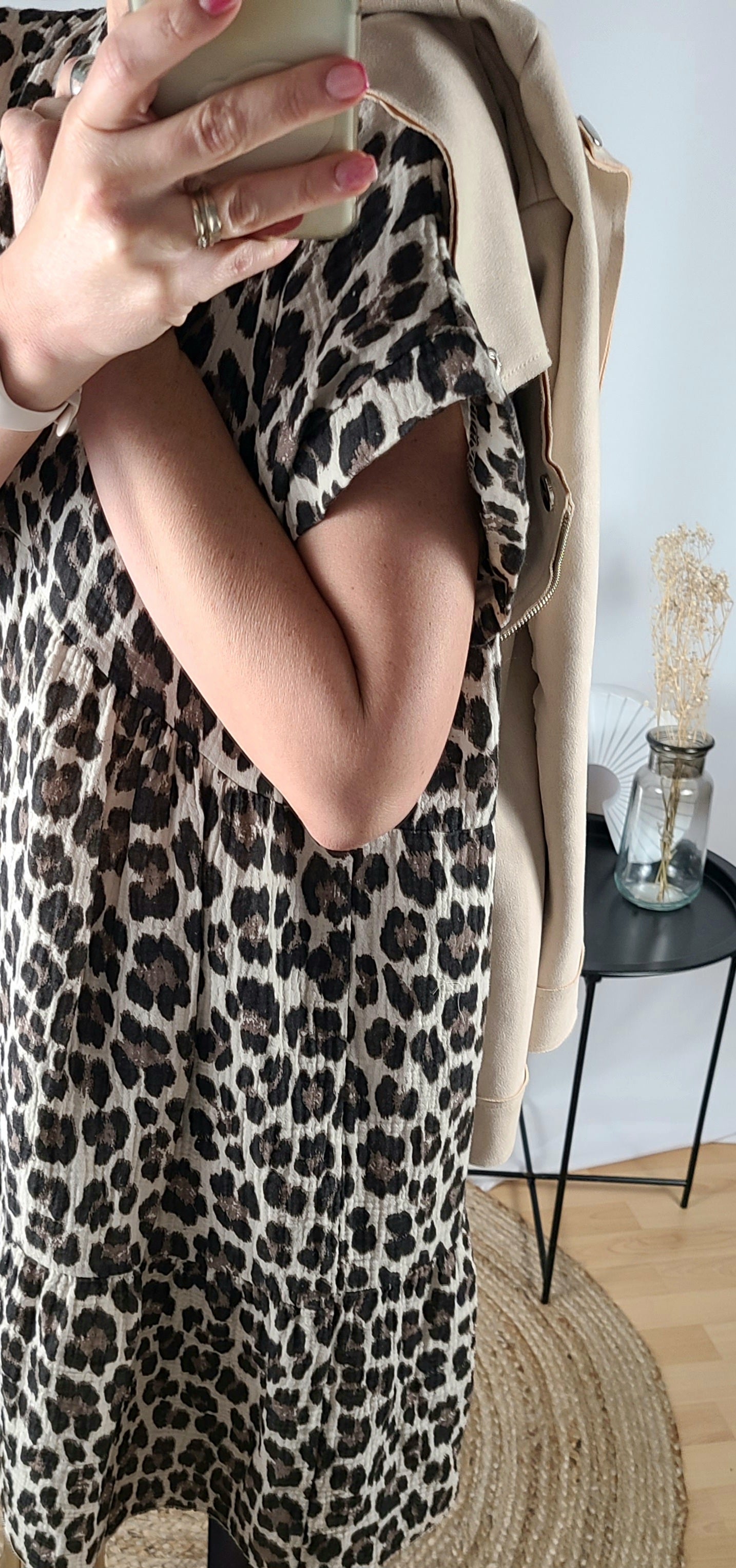 Robe ALAN léopard en gaze de coton