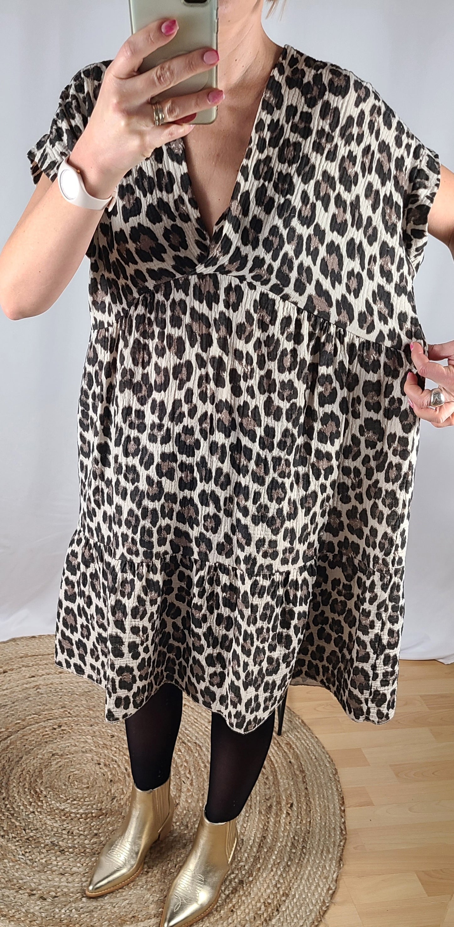 Robe ALAN léopard en gaze de coton