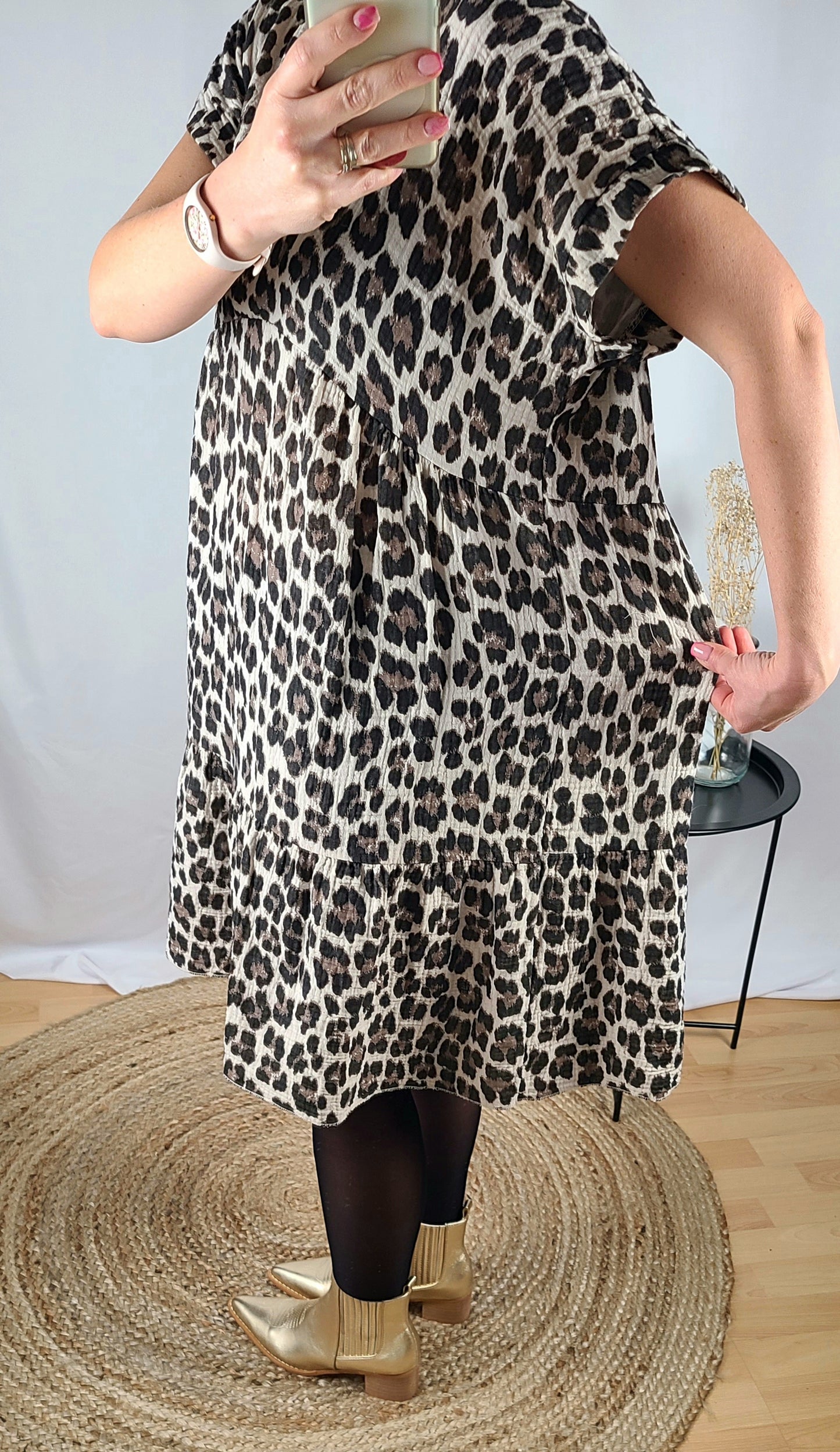 Robe ALAN léopard en gaze de coton