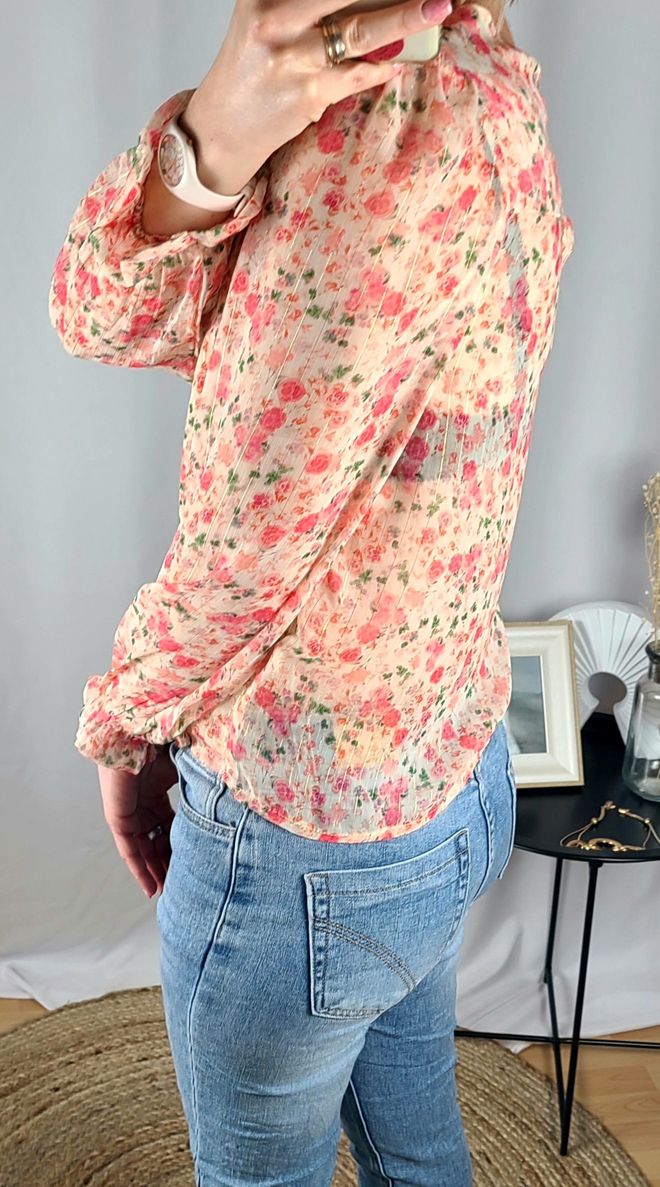 Blouse HELGA à fleurs - doublée et fluide