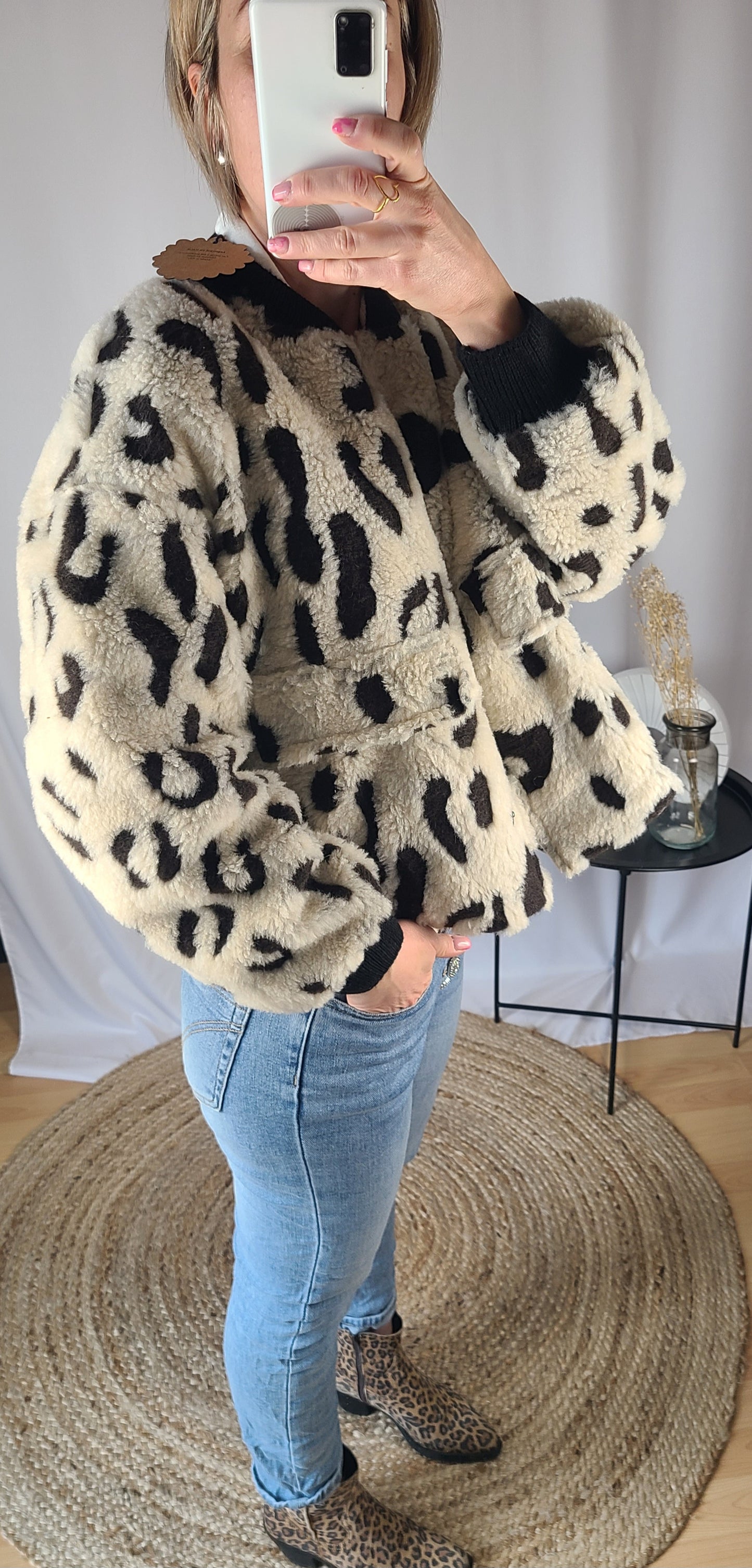 Veste Bombers Oversize - Effet moumoute - Modèle DOUDOU