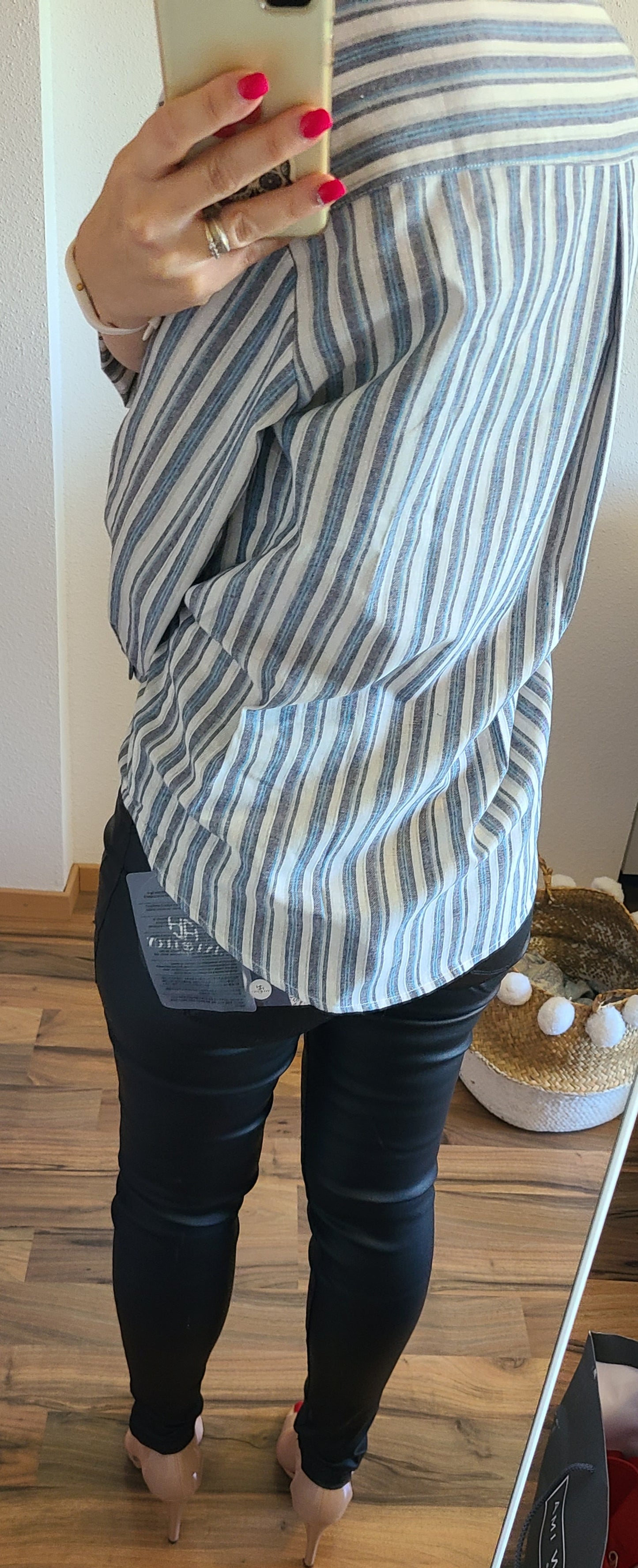 Chemise MOON rayée brodée, Oversize