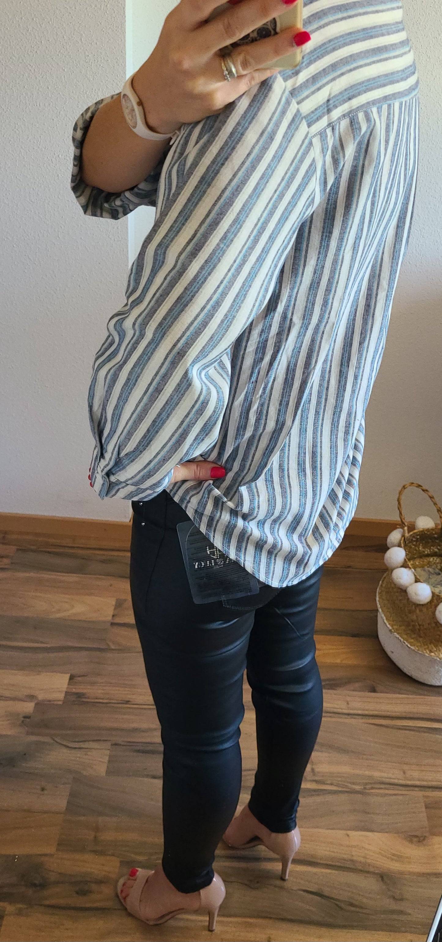 Chemise MOON rayée brodée, Oversize