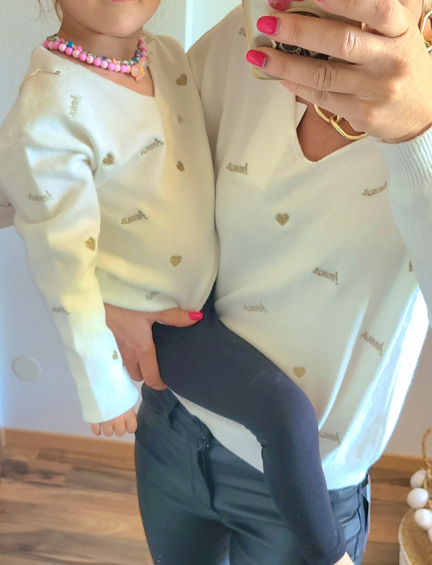 Pull CHIPIE "Maman" en maille avec broderie