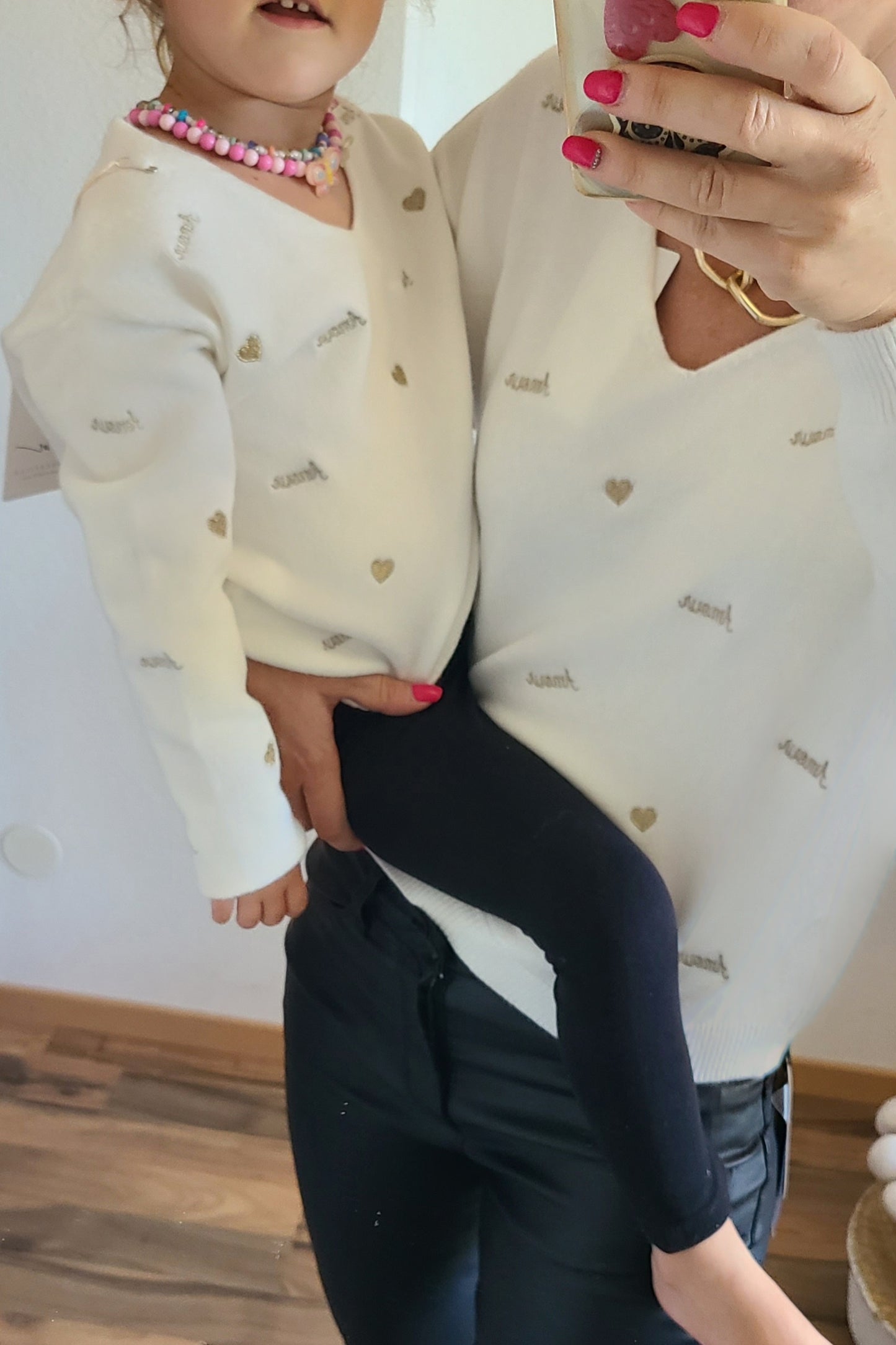 Pull CHIPIE "Maman" en maille avec broderie