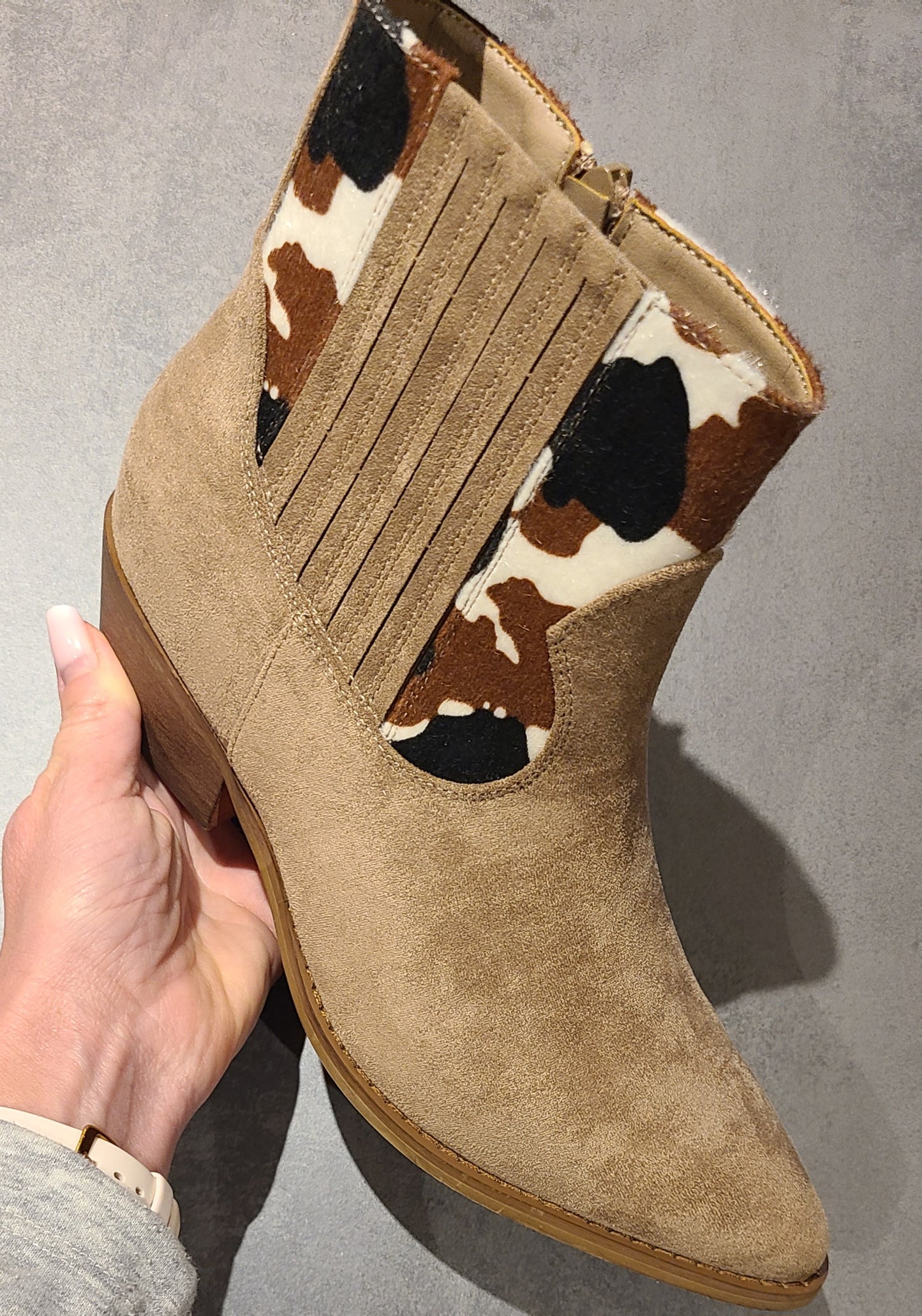 Santiag bottine suédine et élastique COW