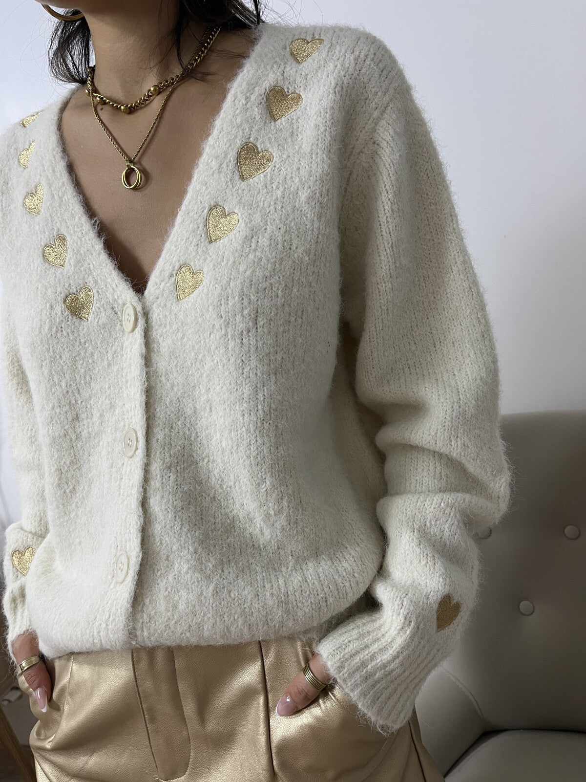 Gilet LILY avec col coeur