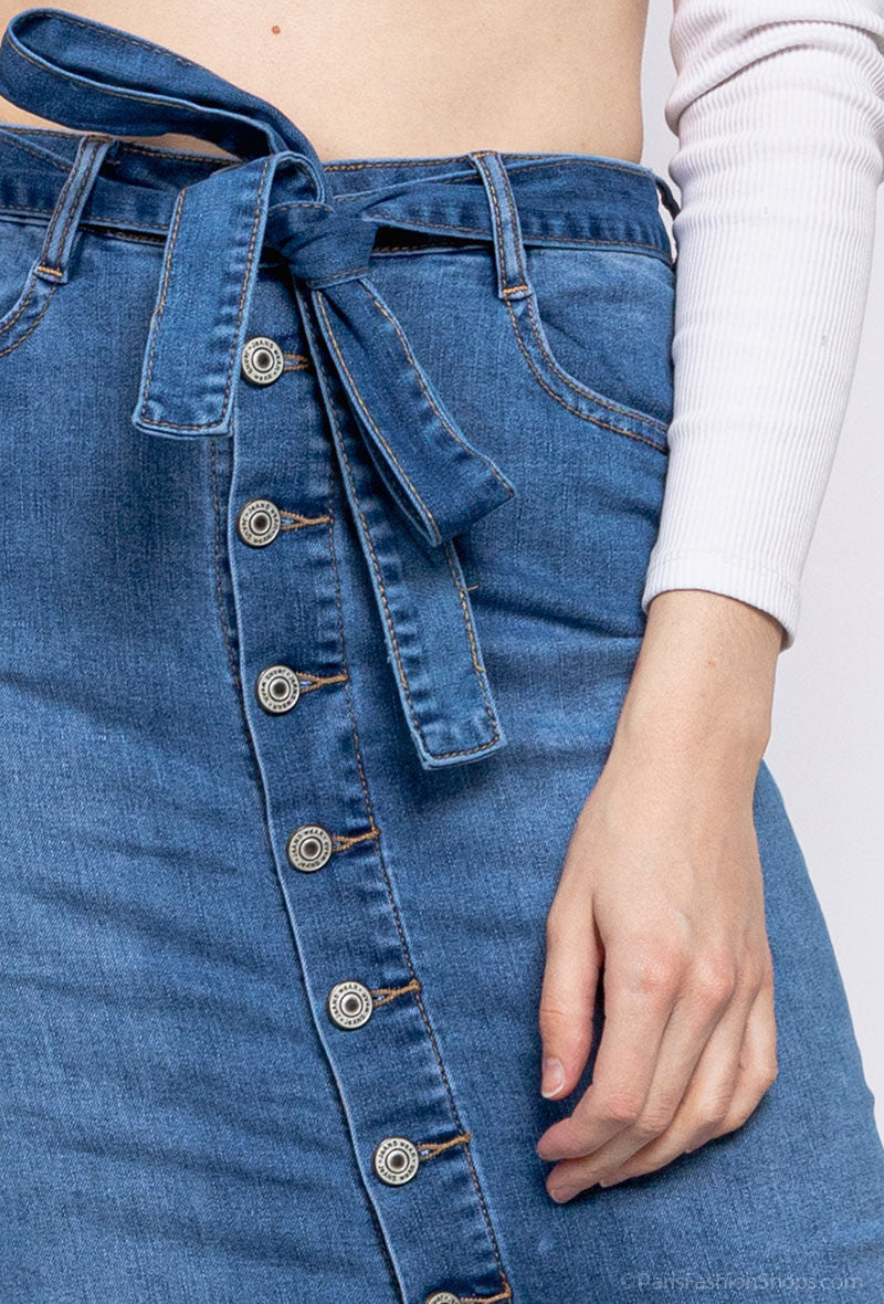 Jupe LIDIA boutonnée en jeans
