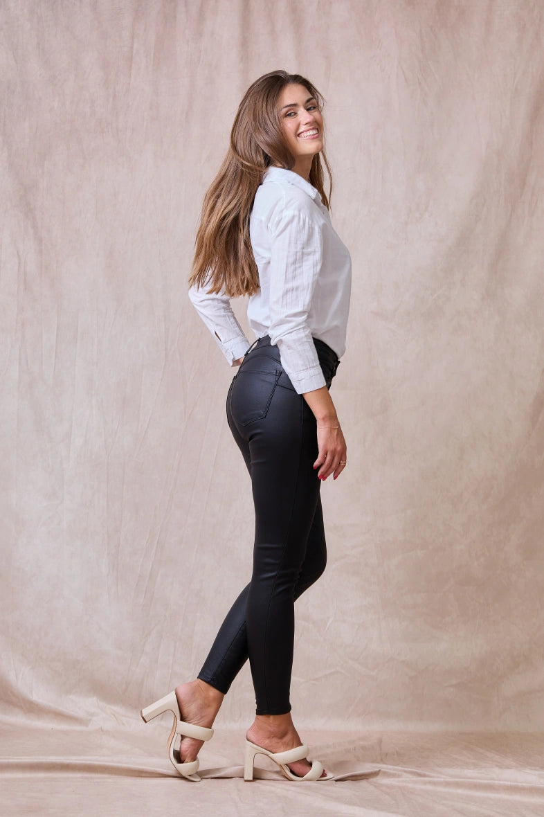 Pantalon CALIE slim enduit Push-up