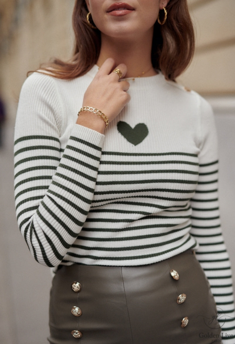 Top JOA marinière en maille fine