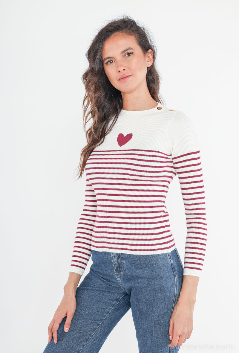 Top JOA marinière en maille fine