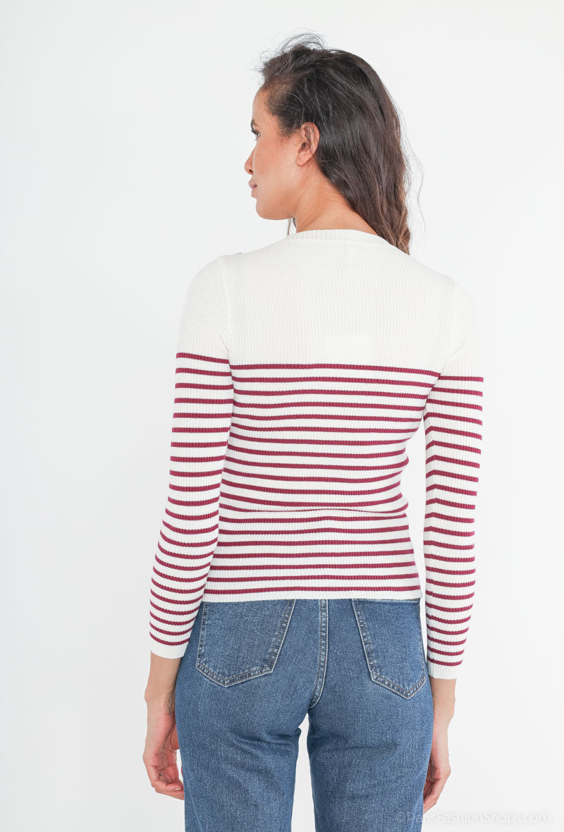 Top JOA marinière en maille fine