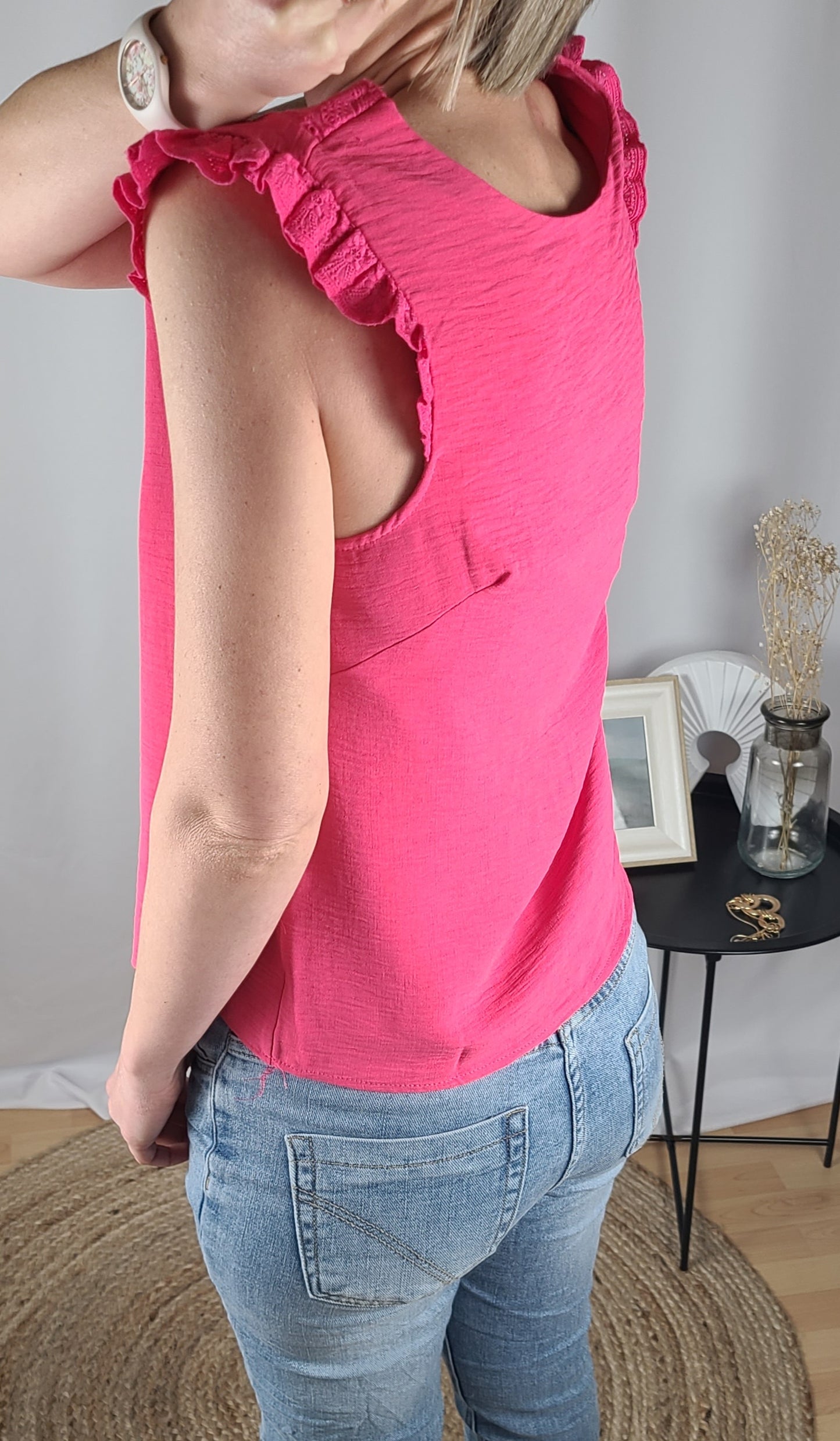 Top THAIS réversible en gaze de coton - Dentelle