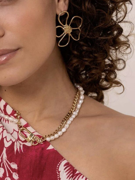 Boucles d’oreilles fleur texturée - IMIA