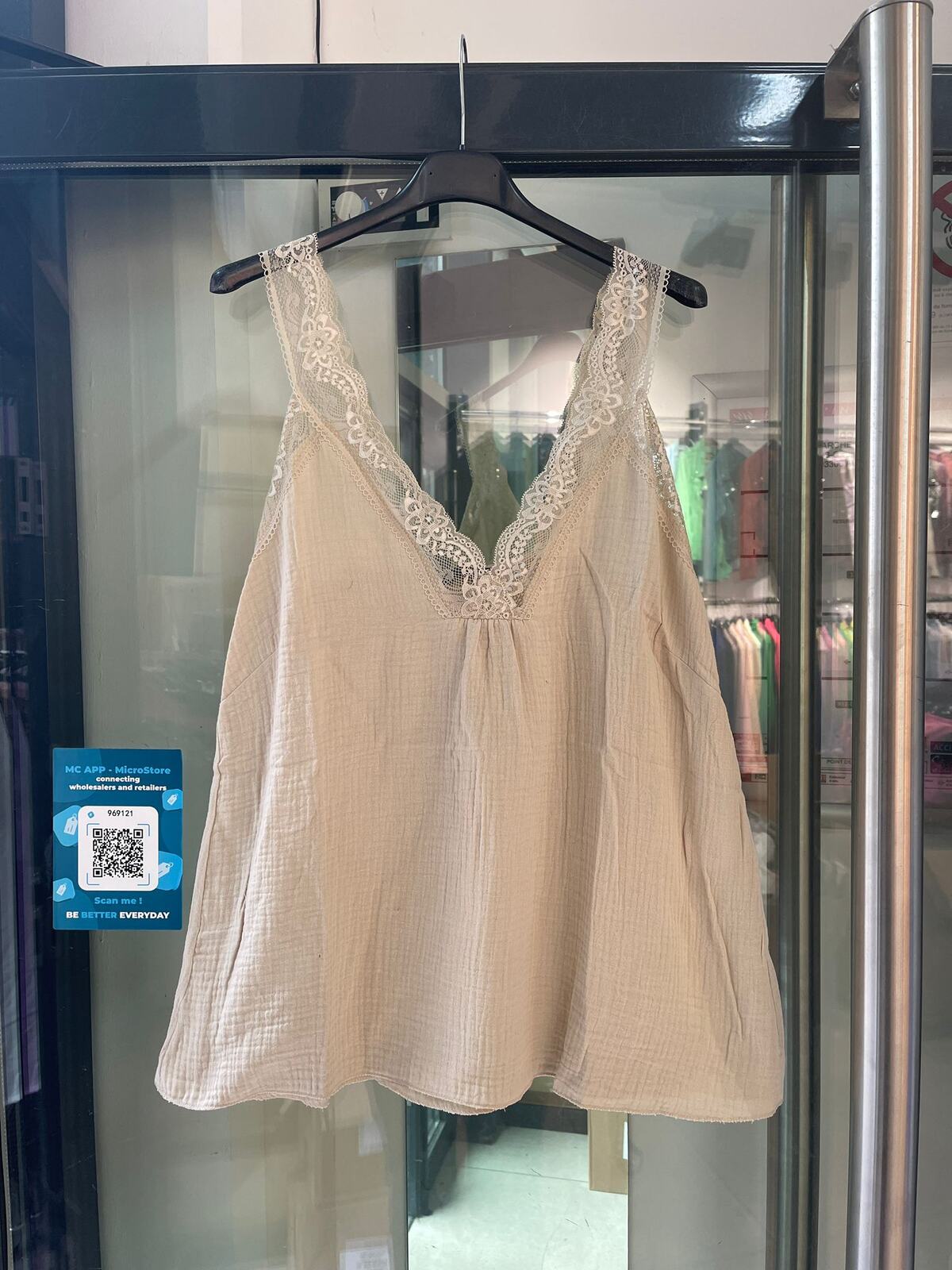 Caraco en gaze de coton & dentelle Bohème – ELLA