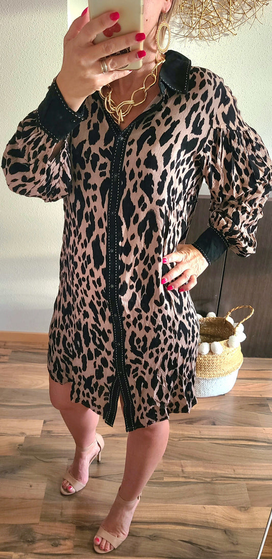 Robe chemise MISY Léopard