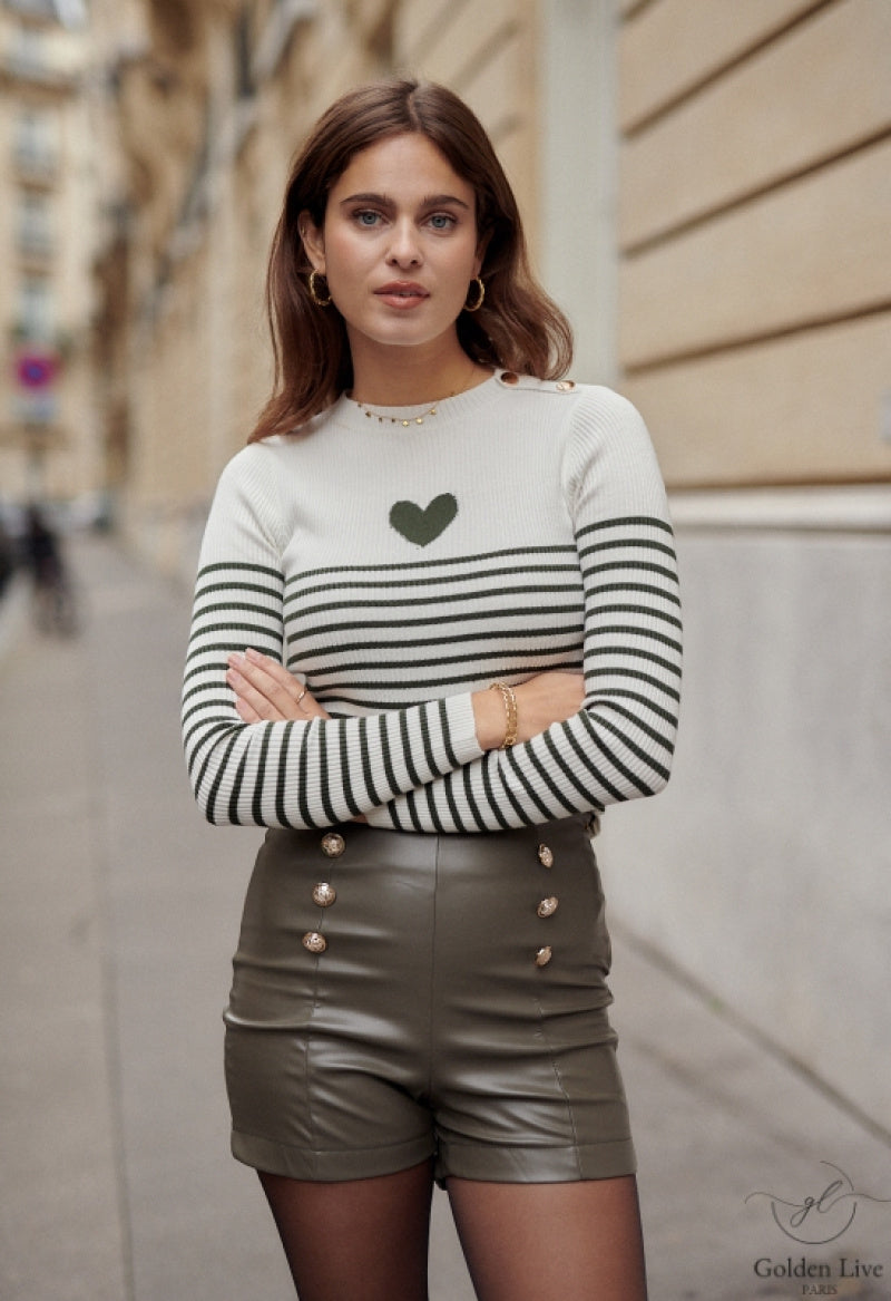 Top JOA marinière en maille fine